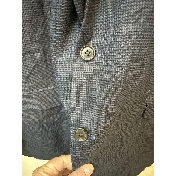 Ralph Lauren Men’s Blazer 50L Navy Houndstooth 2 Button Viscose Blend Lined Big - Picture 5 of 7